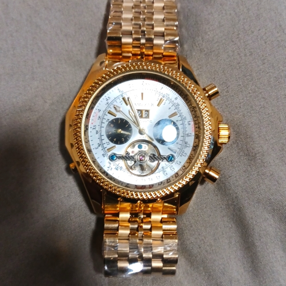 Mens Automatic Gold Watch